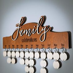 Family Birthday Board - Front View Birthday Reminder Board, Family Birthday Calendar, Family Birthday Board, Birthday Tracker, Wooden Calendar, Wooden Family, Sticker Organization, Birthday Reminder, Birthday Calendar