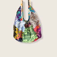 Brand New Expandable Can Be Used As A Satchel Type Bag Or As A Purse Zipper Closure W/ Coconut Sarong Accent Length-48” Beautiful Bag Multicolor Hobo Bag With Adjustable Strap For Beach, Patchwork Hobo Bag For Everyday Use, Patchwork Hobo Shoulder Bag, Multicolor Bucket Bag For Vacation, Summer Multicolor Hobo Bag For Daily Use, Beach Tote Bag With Patchwork, Multicolor Beach Shoulder Bag With Handles, Beach Patchwork Tote Bag, Casual Multicolor Pouch Beach Bag