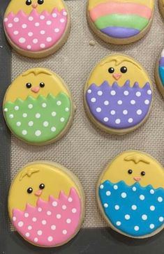 decorated cookies in the shape of easter eggs