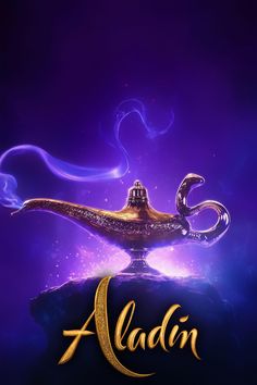 the poster for disney's live - action film, alaadn is shown