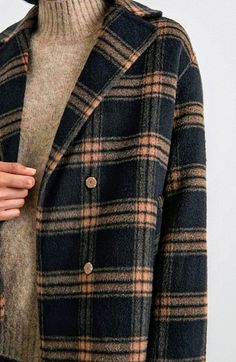 Warm Winter Coats, Plaid Wool Coat, Style Transformation, Plaid Coat, Oversized Coat, Coat Outfits, Wabi Sabi, Autumn Winter Fashion, Work Outfit