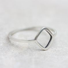 Rhombus ring  Sterling silver minimal modern ring by keepityours Minimalist Adjustable Ring With Diamond Cut, Minimalist Adjustable Diamond Cut Rings, Adjustable Minimalist Stackable Rings With Diamond Cut, Modern Stackable Open Rings With Single Diamond, Minimalist Stackable Diamond Ring With Open Band, Minimalist Open Band Stackable Diamond Ring, Minimalist Sterling Silver Diamond Ring With Open Band, Minimalist Stackable Rings With Diamond Cut Open Band, Minimalist Open Band Diamond Ring For Everyday