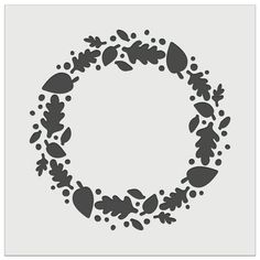 the crafter's workshop wreath stencil is shown in black and white