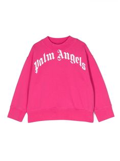 fuchsia pink organic cotton logo print to the front crew neck long sleeves elasticated cuffs straight hem This item is made from at least 50% organic materials. Learn more about what makes a product Conscious on our Conscious Criteria page Pink Palm Angels Top, Cheap Pink Zara T-shirt, Angel Kids, Dress With Jean Jacket, Baby Boy Accessories, Dolce And Gabbana Kids, Kenzo Kids, Kids Logo, Stella Mccartney Kids