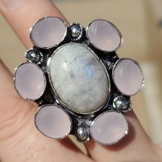 Brand New Handmade Rainbow Moonstone And Pink Chalcedony Silver Ring. Size 7 925 Stamped New To Poshmark? Use Referral Code Kimberlyn222 To Receive $10. Adjustable Silver Moonstone Ring With Natural Stones, Spiritual Silver Moonstone Ring With Natural Stones, Silver Moonstone Crystal Ring, Silver Crystal Ring With Moonstone And Natural Stones, Silver Oval Moonstone Ring With Natural Stones, Silver Rose Quartz Crystal Ring, Silver Adjustable Moonstone Ring With Large Stone, Silver Jewelry With Natural Stones In Rose Quartz, Sterling Silver Crystal Ring With Natural Stones