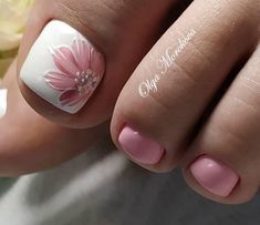 Toe Nail Art Designs, Flower Toe Nails, Toenail Art Designs, Pedicure Designs Toenails, Pedicure Nail Designs