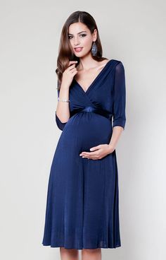 Willow Maternity Dress (Midnight Blue) by Tiffany Rose Elegant V-neck Maxi Dress For Maternity Wear, Elegant Blue Maxi Maternity Dress, Elegant Maternity Dresses With Surplice Neckline, Elegant Blue Maternity Dress With V-neck, Elegant Blue V-neck Maternity Dress, Elegant V-neck Maternity Dress For Evening, Elegant Maternity Maxi Dress, Elegant Maxi Maternity Dresses, Cocktail Dress Winter