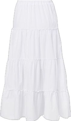 White Cotton A-line Maxi Skirt, White A-line Cotton Maxi Skirt, White Maxi Skirt For Summer Daywear, White Cotton Petticoat, White Cotton Skirt-shape Petticoat, White Cotton Petticoat Skirt, White Tiered Gathered Petticoat, White Tiered Petticoat With Gathered Skirt, White Ruffled Full Maxi Skirt