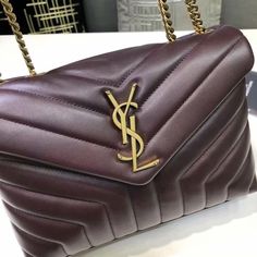 YSSL Loulou Small Chain Bag In Matelassé "Y" Burgundy For Women 9.8in/23cm YSL 494699DV7276475 Yves Saint Laurent Bags, Luxury Products, Monogram Bag, Saint Laurent Bag, Chain Bag, Chain Bags, Gold Tone Metal, Metal Chain, Chain Strap