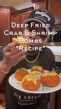 Shrimp And Crab Balls, Deep Fried Crab Balls, Deep Fried Cheese Balls, Deep Fried Ideas, Shrimp Crab Recipes, Crab Balls Recipe, Shrimp Bites, Crab Balls, Fried Crab