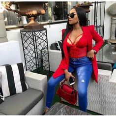 Red blazer Restocked... only size S-L.... R550... get any two of our blazers R950... Black, bottle green,white and pink also available Red Blazer Outfit Night, Red Blazer Outfit, Stylish Business Outfits, Outfit Suggestions, Outfit With Jeans, Robes Glamour, Outing Outfit, Outfit Night, Blazer Outfit