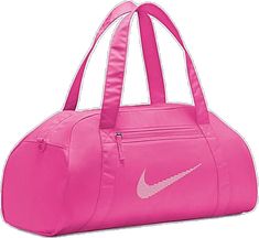 Sporty Pink Bag For Sports, Sporty Pink Nike Bag, Nike Sporty Pink Bag, Nike Bags For Outdoor Activities, Nike Functional Gym Bag For Sports, Nike Sporty Shoulder Bag For Daily Use, Sporty Nike Shoulder Bag For Daily Use, Sporty Gym Bags With Reinforced Handles, Nike Pink Bag For Daily Use