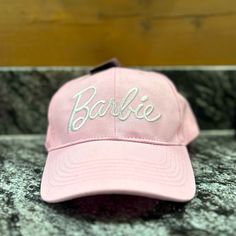 Brand New Barbie Hat With Tags Attached. Velcro Adjustable Closure. Trendy Brimmed Baseball Cap With Letter Print, Casual Pink Hat, Trendy Adjustable Baseball Cap, Trendy Baseball Cap One Size Fits Most, Barbie Hat, Pink Baseball Cap, New Barbie, Barbie Accessories, Bow Detail Dress