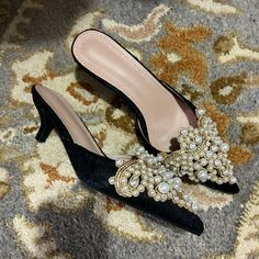 Brand New,Never Used.Heels:About 1/2-2 Inches.No Brand Fall Party Kitten Heels With Pointed Toe, Fall Party Kitten Heels, Fall Party Kitten Heels With Almond Toe, Beaded Heels, No Brand, Shoes Women Heels, Shoes Heels, Women Shoes, Brand New