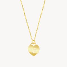 Our gold lover initial necklace features a script engraving initial of your choice! Available in all 26 letters of the alphabet in gold and silver, making it the perfect (mothers day, valentines, christmas, bridesmaids, baby shower) gift!  The heart charm is approx 20mm x 20mm. 16" with 2" extender chain.  All jewellery comes in a gift pouch/box ready to be gifted. Remove before exercising. Engraved Gold Necklace, Gold Engraved Necklace, Christmas Bridesmaids, Initial Earrings, Necklace For Her, A Script, Gold Jewelry Necklace, 26 Letters, Gift Pouch