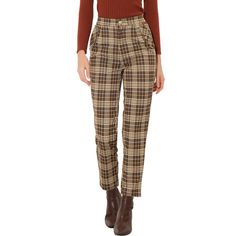 Retro and classic, this pant style with softly plaid fabric and an elastic waist. Plaid Pattern, is stylish and can be paired with blouses, sweaters, jackets, blazers, and overcoats. Perfectly pair with tops and casual shoes for a vintage and fashionable look. A classic plaid motif adds timeless sophistication to long pants with an easy design. Suitable for Casual, Street, Dating, Party, Weekend Gatherings, Holidays, and Daily Wear. Tartan Plaid Pants, Plaid Pants Outfit, Tartan Pants, Long Trousers, Straight Trousers, Plaid Fashion, Plaid Fabric, Plaid Pants, Look Vintage