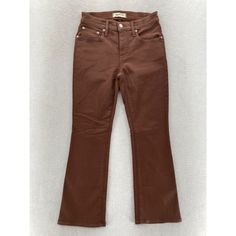 Madewell Kick Out Jeans Women's 25p Brown Coated Denim Stretch Bootcut Mid Rise The Item Shown In The Pictures Is The Exact Item You Will Receive. Please See All Pictures For Measurements! Condition Notes: Whether This Item Is New Or Pre-Owned We Encourage You To View All Of The Pictures Provided For Measurements And Or Any Noticeable Flaws. We Suggest You Compare The Measurements To Your Favorite Clothes To Ensure A Great Fit! Mid-rise Brown Flare Jeans For Fall, High Rise Brown Flare Jeans For Fall, Mid-rise Brown Jeans For Work, Brown Mid-rise Jeans For Work, Brown Jeans For Workwear In Spring, Classic Brown Jeans For Fall, Brown Workwear Jeans For Fall, Brown Jeans For Workwear During Fall, Brown Jeans For Workwear In Fall