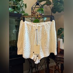 Spell Mirage Crochet Shorts Nwt Color White Size Large Waist Measured Flat Approximately 14” Some Stretch Length Approximately 15” Inseam Approximately 2.5” New With Tags Never Worn Or Tried On Gorgeous Lace Like Crochet Shorts By Spell And The Gypsy In A Bright Clean White. These Have A Slight Stretch And For Crochet That’s Pretty Amazing! So Easy To Throw On Over A Swim Suit Or Add Some Texture To Your Summer Fun. Posting And Selling For My Ever Wonderful Mother In Law Denise White Crochet Trim Vacation Bottoms, White Crochet Trim Bottoms For Vacation, White Cotton Shorts With Crochet Trim, White Crochet Beach Bottoms, White Crochet Bottoms For Beach, White Crochet Lace Bottoms For Vacation, White Crochet Trim Shorts For Summer, White Casual Bottoms With Crochet Trim, Casual White Bottoms With Crochet Trim