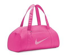 Nike Gym Club Women's Duffle Bag Arrive ready to hit your goals with this grab-n-go essential: Nike Gym Club Duffle Bag. Featuring a 24L capacity, which is enough room to hold Shoe s, clothes or other necessities. There'e a separate front pocket for keys and your phone. Synthetic material Double zip closure Removable shoulder strap Zip front pocket Carry handles Track Bag, Duffle Bag Sports, Gym Club, Womens Gym, Pink Duffle Bag, Pink Nike, Dance Bag, Rack Room Shoes, Rack Room