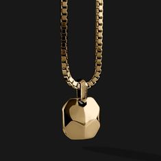 Clear and concise lines, basic but forceful shapes. There is some pure beauty in the simple. Something full of elegance that is ideal for any situation. This pendant provides a modern look with an intrinsic excellence. A touch of distinction that emerges from the ordinary. Made entirely by hand with all the love and art of the best gold artisans. Metal: (10k, 14k or 18k) Solid Gold Pendant Dimensions: H: 19mm x W: 18mm Weight: 12,8 grams Shown with: Box Gold Chain Please note: tag only; chain so Masculine Jewelry, Jewelry Workshop, Mens Pendant, The Wisdom, Pure Beauty, Jewelry Pouch, Men Necklace, Jewelry Branding, Jewelry Care