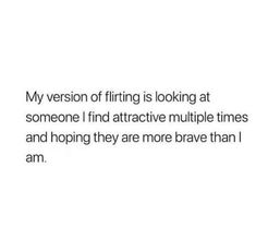 the text reads, my version of fitting is looking at someone i find attractive multiple times and hoping they are more brave than i am