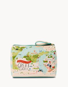 Great Lakes Carry All Case from Spartina 449 Dune Jewelry, Vinyl Exterior, Bath And Body Shop, Spartina 449, Trendy Boutique, Zippered Pouch, Dream Vacation, Pocket Top, Gifted Kids