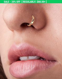 20% Off SALE Gold Nose Cuff Gold Nose Ring Tragus by StudioMeme Gold Nose Cuff, Nose Jewels, Nose Ring Gold, Nose Ring Jewelry, Nose Cuff, Gold Nose Hoop, Gold Nose Ring, Piercings For Girls, Indian Nose Ring