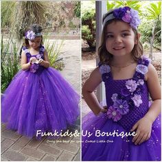 Welcome to Baby/Infants Clothing  by Funkids&Us Boutique Purple flower girl tutu dress wedding  How Adorable your Little princess be to be wearing this gorgeous Purple glittery gown dress is perfect for any occassion, birthday, flower girl or ball party . V- shaped dress featuring a  purple  glittery sequins tulles that makes the dress stand out !! The bodice is embellishment of shade of purple and Lavender flowers made from chiffon, shabby chic, rosette satin and a purple straps full with flowe Tutu Diy, Tutu Design, Tutu En Tulle, Purple Flower Girls, Mermaid Tutu, Princess Crafts, Disney Dress Up, Toddler Tutu, Girls Tutu Dresses