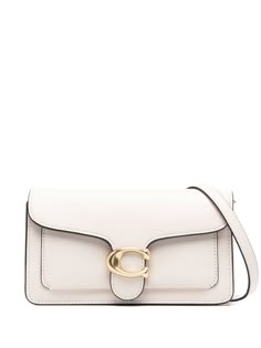 chalk white calf leather gold-tone logo plaque foldover top with magnetic fastening chain-link shoulder strap internal logo patch internal slip pocket internal zip-fastening pocket Summer Bag Essentials, Coach Tabby, White Crossbody Bag, Coach Logo, Coach Crossbody, Chalk White, Summer Bag, Coach Crossbody Bag, Crossbody Tote