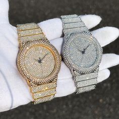 Step into elegance with this fully iced-out diamond timepiece that mirrors genuine luxury watches. We utilize premium simulated diamonds crafted from high-refractive crystals, ensuring a sparkle that rivals authentic diamonds under the light! INCLUDES AN EASY-TO-USE SIZE ADJUSTMENT TOOL Specifications: - Gender: Men's  - Case Size: 46mm - Movement: Quartz Movement - Battery: Included - Sizing: 8.5-inch band - Adjustable: Links are removable to fit your wrist - Back: Stainless Steel - Lock: Deployment Clasp - Stone: VVS Diamond Simulate - Case Material: Alloy - Finish: Gold/Silver Plating  Whether you're dressing up for casual days, or events, or gifting someone special on occasions like Graduations, Valentine's Day, Anniversaries, Birthdays, Thanksgiving, Christmas, New Year, or Father's D Wrist Watch For Men, Fancy Watches, Expensive Jewelry Luxury, Vvs Diamond, Jewelry Luxury, Dope Jewelry, Luxury Diamonds, Watch For Men, Expensive Jewelry