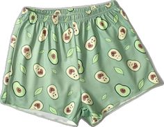 Cute Shorts For Summer Pajama Party, Green Pajama Shorts For Sleepover, Green Pajama Shorts For Summer Sleepover, Cute Short Sleepwear, Summer Green Bottoms For Sleepover, Cute Green Stretch Bottoms, Green Summer Pajama Party Shorts, Green Shorts For Summer Pajama Party, Summer Green Shorts For Pajama Party