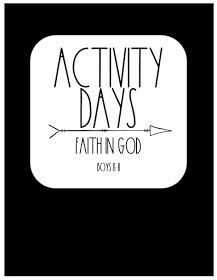 a black and white photo with the words, activity days faith in god written on it