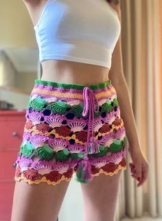 Colorful Crochet Short, Mini Short,handmade Women Short ,boho Crochet Short,crochet Beach Short - Etsy Short Crochet, Short Boho, Colorful Crochet, Crochet Short, Mini Short, Boho Crochet, Womens Shorts, Crochet, Color