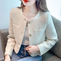 SPECIFICATIONS Rimocy Korean Fashion Tweed Cropped Jackets for Women 2024 Spring Round Neck Chic Coat Woman Beige Single-Breasted Jacket Female color: beige size: S/M/L/XL season: spring/autumn gender: women/ladies/femme/female/mujer/woman style: casual/vintage/fashion/oversized occasion: daliy/office/street/shopping/vacation clothes type: tweed jacket women/cropped coats woman Sleeve Length(cm): Full Sleeve Style: regular Brand Name: rimocy Model Number: T4444 Clothing Length: regular Style: Of Casual Beige Single-breasted Tweed Jacket, Beige Long Sleeve Tweed Jacket For Winter, Cream Winter Blazer With Pockets, Winter Cream Blazer With Pockets, Beige Long Sleeve Tweed Outerwear, Beige Tweed Long Sleeve Outerwear, Cream Blazer With Pockets For Winter, Casual Beige Tweed Jacket With Pockets, Beige Casual Long Sleeve Tweed Jacket