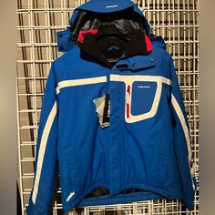 Head Competition Ski Jacket. Royal Blue, Us Size Medium, Powder Skirt, Many Pockets, New With Tags Hooded Blue Skiing Outerwear, Blue Hooded Skiing Outerwear, Blue Long Sleeve Skiing Jacket, Blue Long Sleeve Outerwear For Skiing, Blue Winter Sports Outerwear, Blue Outerwear For Winter Sports, Casual Blue Skiing Outerwear, Casual Blue Outerwear For Skiing, Blue Hooded Ski Season Outerwear