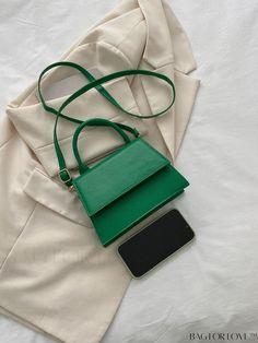 BagForLove - Compact Square Flap Bag with Mini Top Handle Product Description Color Green Type Square Bag Bag Size Mini Strap Type Top Handle Pattern Type Plain Style Funky Closure Type Flap Coating 100% Polyurethane Composition 100% Polyurethane Material PU Leather Size Chart INCH CM Strap Length Bag Length Bag Width Bag Height Handle Height 45.7 inch 7.9 inch 3 inch 5.1 inch 4.9 inch Strap Length Bag Length Bag Width Bag Height Handle Height 116 cm 20 cm 7.5 cm 13 cm 12.5 cm Details Pictures S Green Rectangular Satchel With Single Strap, Green Rectangular Satchel With Single Shoulder Strap, Rectangular Green Satchel With Single Shoulder Strap, Trendy Green Bag With Single Shoulder Strap, Green Top Handle Bag With Single Handle, Green Handheld Bag With Single Handle, Green Handheld Box Bag, Mini Top, Mini Tote Bag