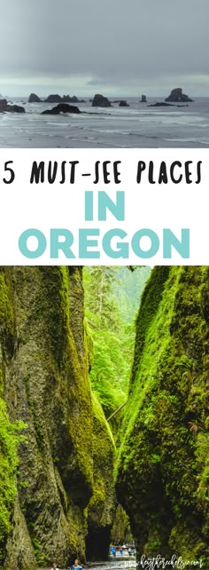 the oregon coast with text overlay that reads 5 must - see places in oregon