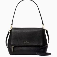 Nwt Kate Spade Leila Medium Pebbled Leather Flap Shoulder Bag Black Crossbody Price Is Strictly Firm 8"H X 12.25"W X 4.5"D Handle Drop: 9.5" Strap Drop: 22" Pebbled Leather Metal Pinmount Logo Two Way Spade Jacquard Lining Interior: Back Zip & Front Slip Pockets Flap With Magnetic Snap Closure Dust Bag Not Included Kate Spade Bag For Everyday Use In Fall, Elegant Textured Leather Satchel For On-the-go, Kate Spade Shoulder Bag For Fall, Kate Spade Leather Bags For Fall, Fall Season Kate Spade Shoulder Bag, Kate Spade Bag With Textured Leather And Double Handle, Kate Spade Double Handle Textured Leather Bag, Kate Spade Textured Leather Shoulder Bag For Evening, Kate Spade Crossbody Satchel For Evening