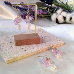 Lily of the Valley Earrings With Pearlsfairy Flower Earrings - Etsy China Pink Fairycore Earrings As Gift, Fairycore Pink Earrings As Gift, Fairycore Pink Earrings For Gifts, Whimsical Flower Earrings With Flower Charm As A Gift, Handmade Fairycore Earrings For Gift, Fairycore Jewelry With Matching Earrings For Gift, Handmade Flower Crystal Earrings For Gifts, Pink Flower Crystal Earrings For Gift, Dangle Crystal Earrings With Flower Charm As Gift