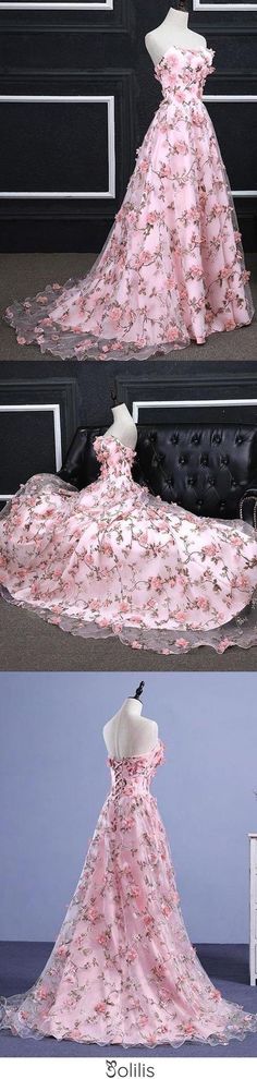 Prom Dresses With Flowers, Long Lace Prom Dresses, Dresses With Flowers, Lace Prom Dresses, Long Party Dress, Casual Chic Outfits, Prom Dresses Long Lace, Wedding Party Dress, Dress A Line