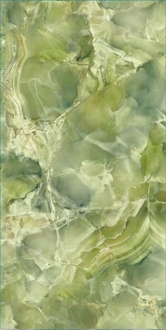 an abstract painting with green and yellow colors