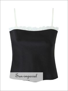 Elasticity: Non Strech Fabric Type: SATIN Material: Polyester Pattern Type: Patchwork Style: Prairie Chic Clothing Length: Short Origin: Mainland China Decoration: Lace Gender: WOMEN Tops Type: Camis Item Type: Tops keyword 1: Spaghetti Strap keyword 4: tee keyword 5: tshirt keyword 9: Camisole please check the size chart carefully. 100% New Material: 100% polyester Available Size: S, M , L S --- Bust: 80cm, Waist: 74cm, Length: 44cm M --- Bust: 84cm, Waist: 78cm, Length: 45cm L --- Bust: 88cm, Imperial Fashion, Prairie Chic, Chic Clothing, Satin Material, Black Square, Women Tops, Square Neck, Lace Detail, Short Outfits