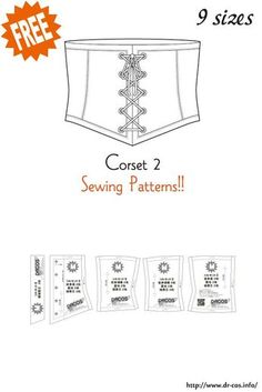 sewing pattern for the corset 2 sewing patterns