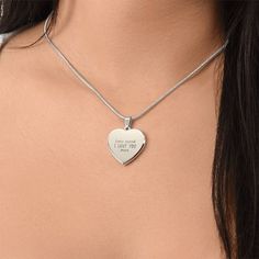 Surprise your loved one by giving them this sweet Engraved Heart Necklace! It's a classic and heartfelt jewelry piece that is sure be treasured. If the custom engraving option is available, you can choose to personalize onto the back of the pendant your loved one's name, a special date, or anything else you want to remember and keep you close to their heart. Each personalized piece offers exceptional craftsmanship that is fit to be an instant classic in your family.The Engraved Heart Necklace is Customizable Stainless Steel Heart Pendant Jewelry, Personalized Silver Heart Cut Locket Necklace, Memorial Silver Jewelry With Engraved Text, Silver Memorial Jewelry With Engraved Text, Heart-shaped Laser Engraved Jewelry For Valentine's Day, Engraved Stainless Steel Jewelry For Valentine's Day, Personalized Stainless Steel Heart Pendant Jewelry, Silver Laser Engraved Jewelry For Anniversary Gift, Valentine's Day Laser Engraved Sterling Silver Jewelry