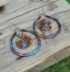 Multicolor Nickel-free Copper Earrings, Nickel-free Multicolor Copper Earrings, Artistic Multicolor Copper Jewelry, Handmade Multicolor Copper Earrings, Multicolor Copper Dangle Earrings, Artsy Multicolor Nickel Free Earrings, Artsy Multicolor Nickel-free Earrings, Nickel-free Multicolor Artsy Earrings, Earrings Colorful