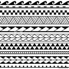 a set of black and white geometric patterns