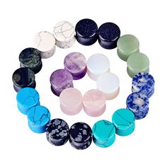 PRICES MAY VARY. Package Includes: 11 Pairs/22 Pcs of multi-color organic stone double flare saddle ear plugs. Safe Material: Stone ear plug is very comfortable to wear. Polished surface prevents from damage and irritation, perfect for daily use. Double Flared Ear Gauges: These saddle ear plugs have a slightly larger lip on both sides and don't require O-Rings, meaning you are far less likely to have your ear plugs fall out and go missing. Reference Size: 8G(3MM), 6G(4MM), 4G(5MM), 2G(6MM), 0G(8 Earrings Gauges, Large Lips, Stone Plugs, Body Jewelry Piercing, Tunnels And Plugs, Gauged Earrings, Ear Gauges, Women Earrings, Jewelry Picture