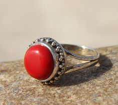 Solid 925 Sterling Silver * Round Shape Gemstone Red Coral * Gift for Her Rings * Beautiful Handmade Rings * Valentine's day gifts02 * * 100% Top quality materials used and genuine natural gemstones. We offer a 100% Satisfaction Guarantee of our unique handcrafted 925 silver jewelry studded with real gemstones. Please read our shipping policy thoroughly.The shipping charges not only for shipping cost also covered handing charges i.e. eBay fees, PayPal Fees ,shipping envelope ,Packaging, stationa Red Rings Stamped 925 As Gift, Red Nickel Free Rings, Red Sterling Silver Ring Gift, Red Ruby Ring Stamped 925 As Gift, Red Ruby Ring Stamped 925 For Gift, Red Hallmarked Rings As A Gift, Handmade Red Rings For Valentine's Day, Envelope Packaging, Jewlery Rings