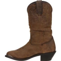 Durango® Women's Distressed Tan Slouch Western Boot, , large Distressed Leather Boots For Fall, Rustic Distressed Brown Boots For Fall, Rustic Brown Boots For Fall, Distressed Leather Brown Boots, Distressed Brown Boots For Fall, Casual Brown Distressed Boots, Casual Distressed Leather Boots, Brown Leather Boots With Reinforced Stitching, Distressed Brown Leather Country Boots