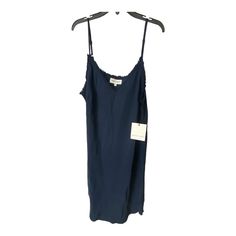 Bella Dahl Women's Size Large Frayed Cami Slip Dress Navy Blue Summer Casual Nwt Size Large Pit To Pit 20" Length 37" New With Tags Ships Fast Ships From A Smoke Free And Pet Friendly Home Blue Spaghetti Strap Dress For Daywear, Blue Spring Sleep Dress, Blue Viscose Dress For Daywear, Blue Cami Dress For Spring, Blue Sleeveless Casual Slip Dress, Blue Sleeveless Slip Dress For Sleep, Blue Casual Slip Dress With Spaghetti Straps, Casual Blue Sleeveless Slip Dress, Casual Blue Slip Dress With Spaghetti Straps